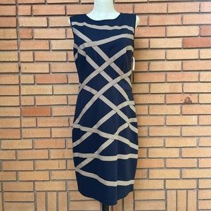 NWT Tadashi Shoji Navy Banded Dress Size Large